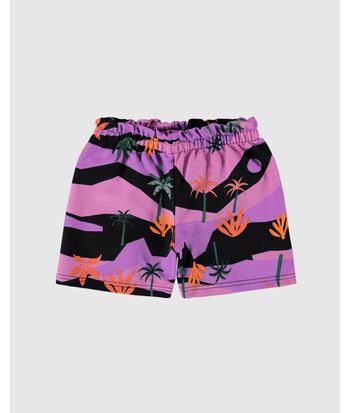 Shorts Infantil Menina Clochard Estampado Em Moletinho Malwee Kids
