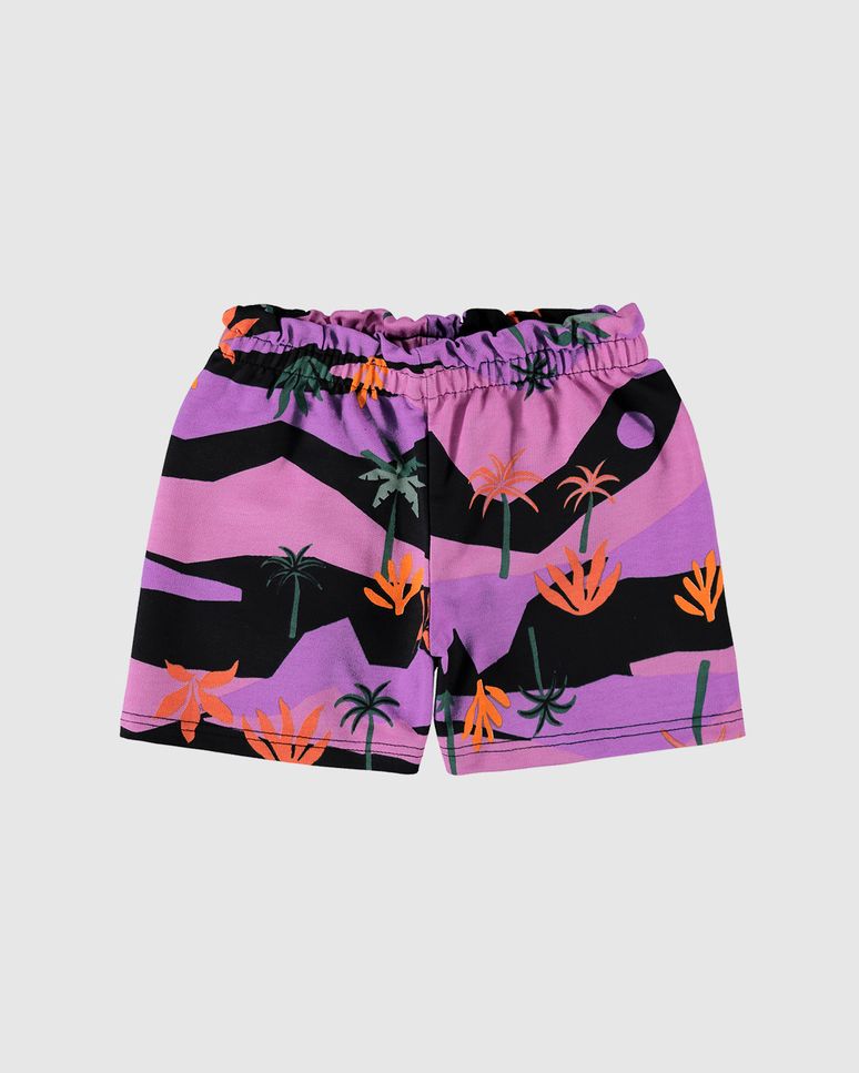 Shorts Infantil Menina Clochard Estampado Em Moletinho Malwee Kids