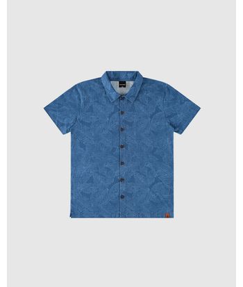 Camisa Menino Manga Curta Estampa Folhagem Em Algodão Malwee Kids
