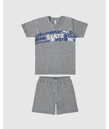 Pijama Infantil Menino Camiseta Estampada Em Algodão Malwee Kids