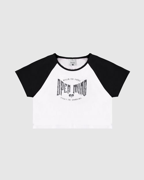 Blusa Menina Cropped Open Mind Em Algodão Malwee Kids