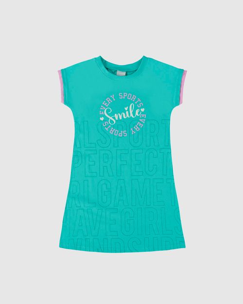 Vestido Infantil Manga Curta Smile Em Algodão Malwee Kids
