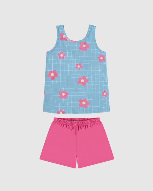 Pijama Infantil Menina Regata Flor Em Algodão Malwee Kids