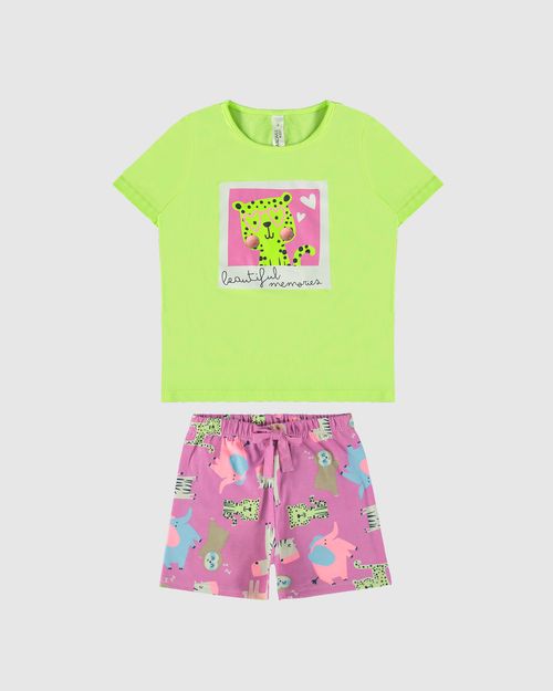 Pijama Infantil Menina Com Aplique De Pompom Em Algodão Malwee Kids
