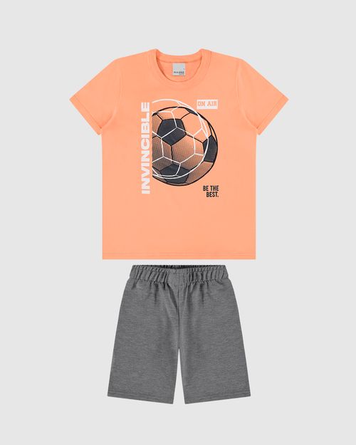 Conjunto Infantil Menino Camiseta Invincible Em Algodão Malwee Kids