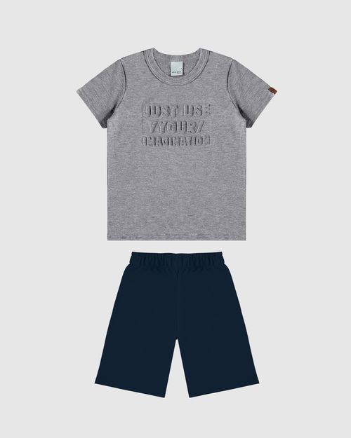 Conjunto Infantil Menino Estampa Alto Relevo Em Algodão Malwee Kids