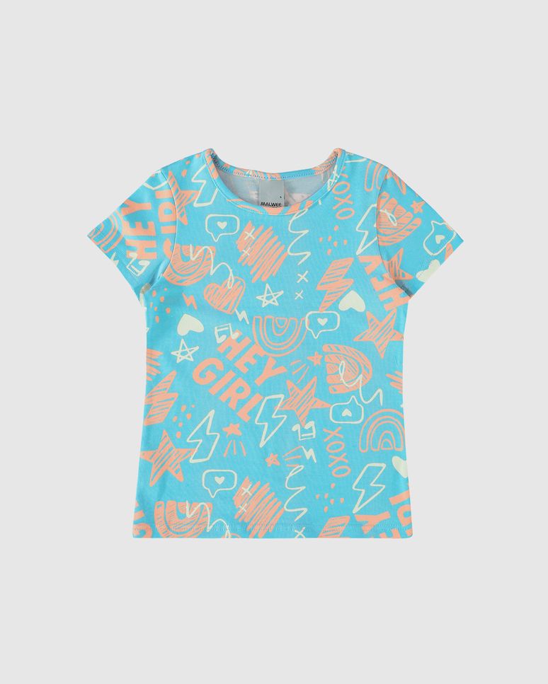Blusa Infantil Menina Estampada Em Algodão Malwee Kids
