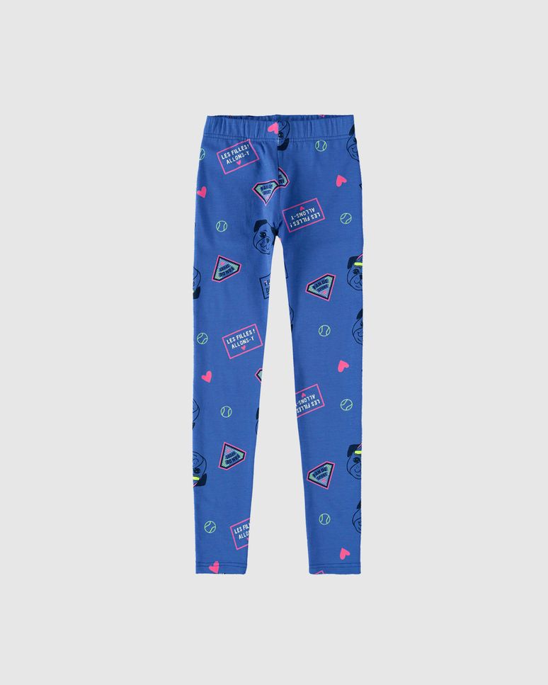 Calça Legging Infantil Estampada Em Algodão Malwee Kids