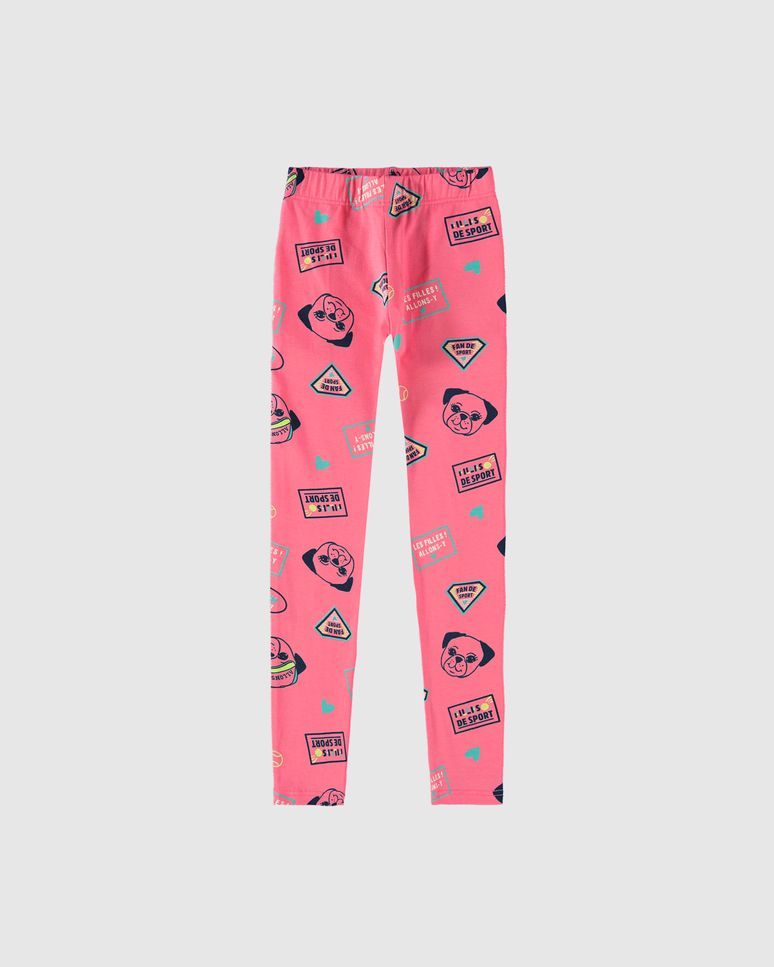 Calça Legging Infantil Estampada Em Algodão Malwee Kids