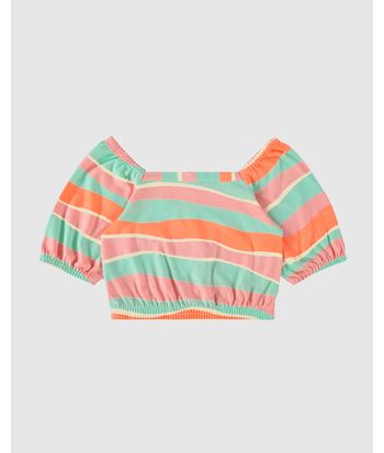 Blusa Infantil Menina Estampada Manga Bufante Em Algodão Malwee Kids