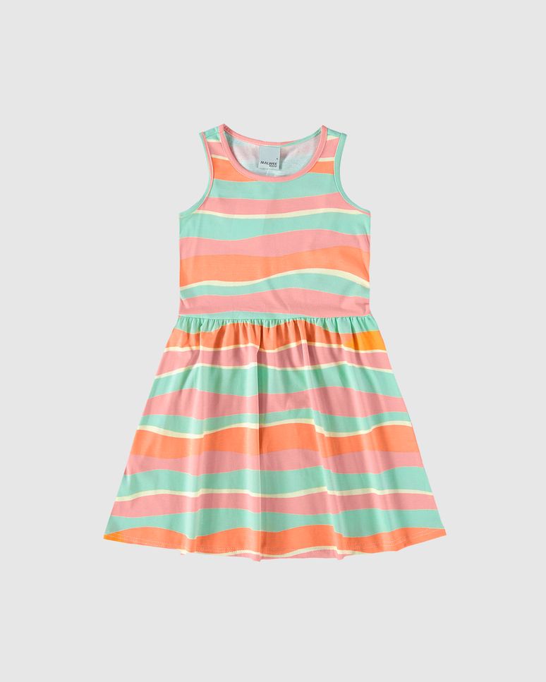 Vestido Infantil Estampado Em Algodão Malwee Kids