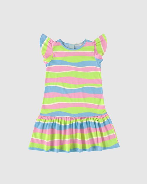 Vestido Infantil Evasê Estampado Em Algodão Malwee Kids