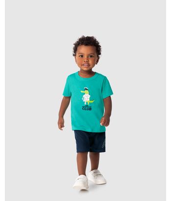 Conjunto Infantil Menino Bermuda Adventure Em Microfibra Malwee Kids