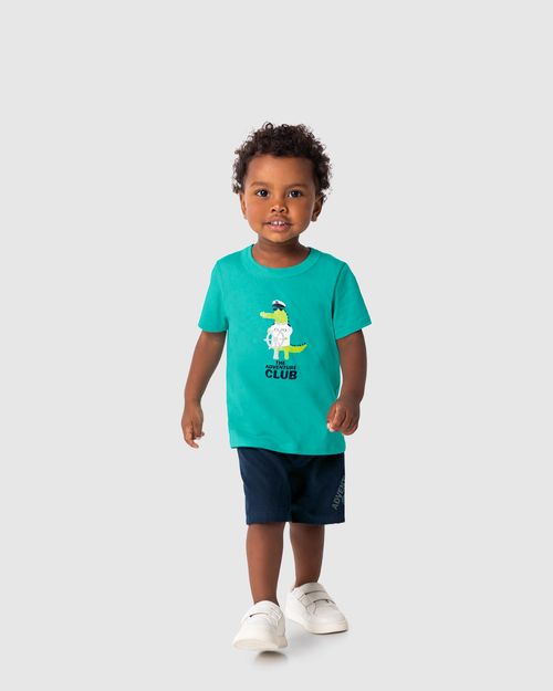 Conjunto Infantil Menino Bermuda Adventure Em Microfibra Malwee Kids