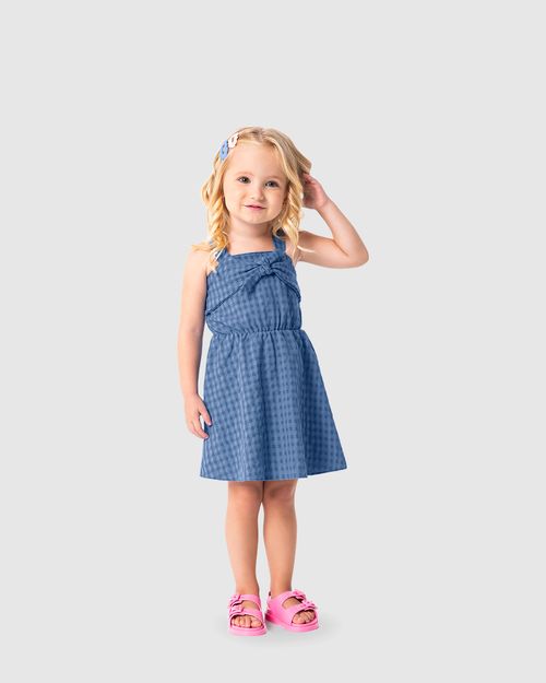 Vestido Infantil Decote Com Laço Malwee Kids