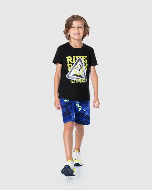 Bermuda Infantil Menino Estampada Em Moletinho Malwee Kids
