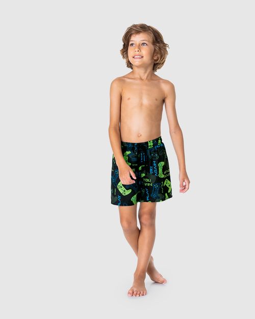 Shorts Praia Infantil Menino Em Microfibra Malwee Kids