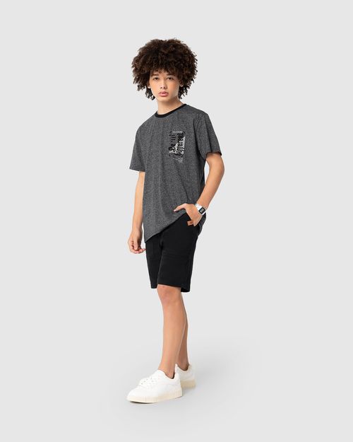 Bermuda Menino Comfort Cintura Média Em Sarja Stretch Malwee Kids