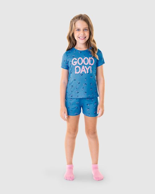 Pijama Infantil Menina Blusa Good Day Em Malha Viscose Canelada Malwee Kids