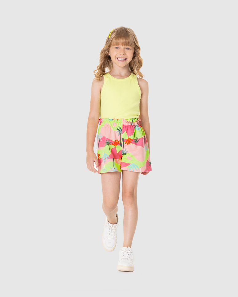 Shorts Infantil Menina Clochard Estampado Em Moletinho Malwee Kids