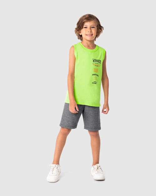 Regata Infantil Menino Alça Larga Em Algodão Malwee Kids