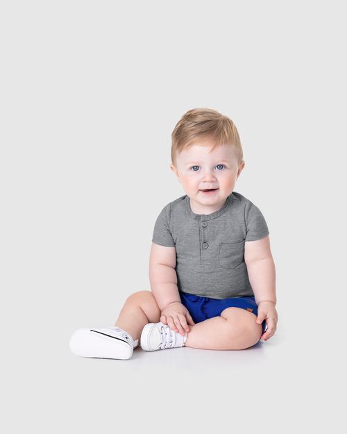 Conjunto Infantil Menino Body Bolso Frontal Em Algodão Malwee Kids