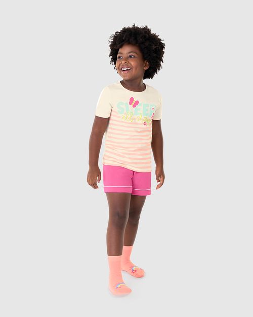 Pijama Infantil Menina Sleep All Day Em Algodão Malwee Kids