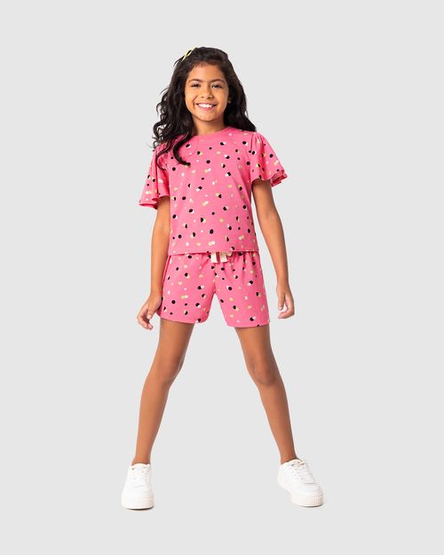 Shorts Infantil Menina Clochard Estampa Geométrica Em Algodão Malwee Kids