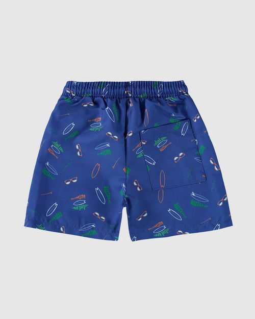 Shorts Praia Infantil Menino Em Microfibra Malwee Kids