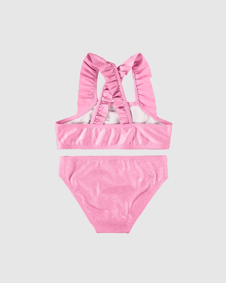 Biquíni Infantil Menina Com Babados Em Malha Glitter UV50+ Malwee Kids