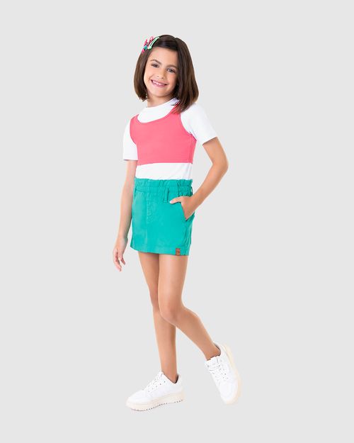 Shorts Saia Infantil Menina Em Sarja Stretch Malwee Kids