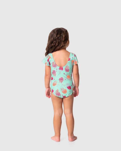Maiô Infantil Menina Estampado Em Malha UV50+ Malwee Kids
