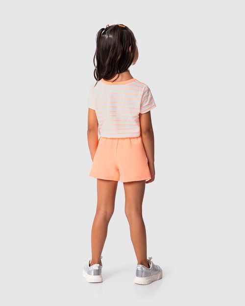 Conjunto Infantil Menina Girls Time Em Malha Listrada Malwee Kids