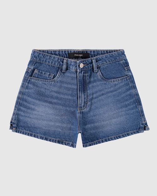 Shorts Menina Boyfriend Cintura Alta Em Jeans Malwee Kids