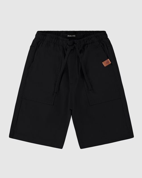 Bermuda Menino Comfort Cintura Média Em Sarja Stretch Malwee Kids