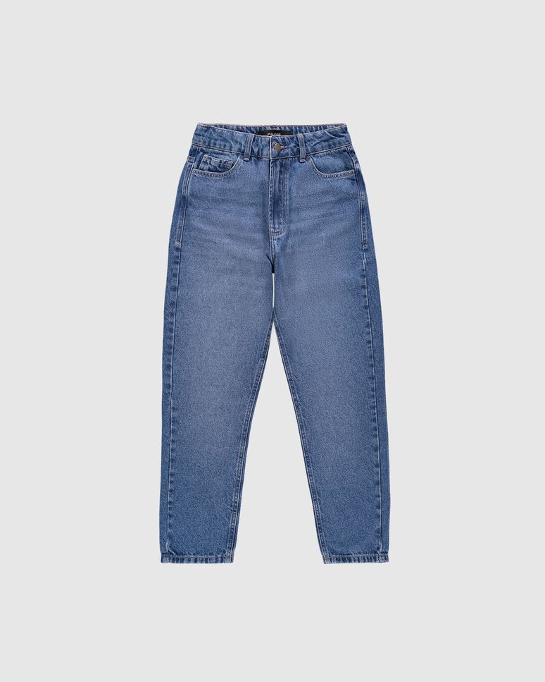 Calça Menina Mom Cintura Alta Em Jeans Malwee Kids