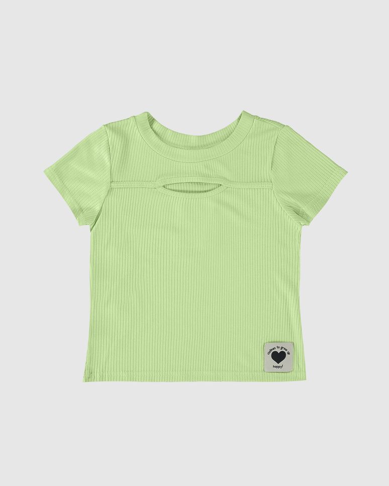 Blusa Infantil Menina Detalhe Vazado Em Viscose Canelada Malwee Kids