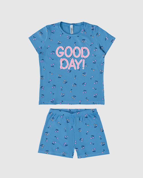 Pijama Infantil Menina Blusa Good Day Em Malha Viscose Canelada Malwee Kids