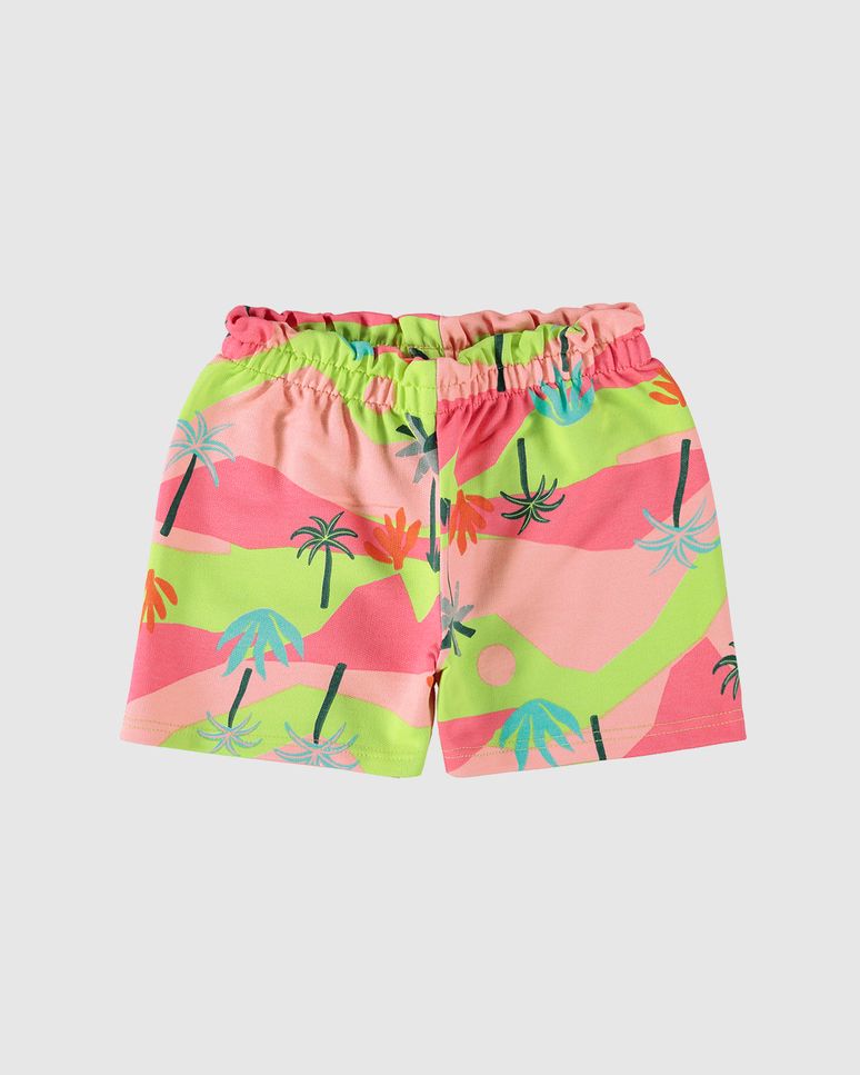 Shorts Infantil Menina Clochard Estampado Em Moletinho Malwee Kids