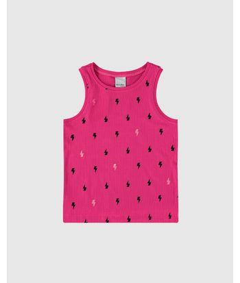Regata Infantil Menina Nadador Em Malha Viscose Canelada Malwee Kids