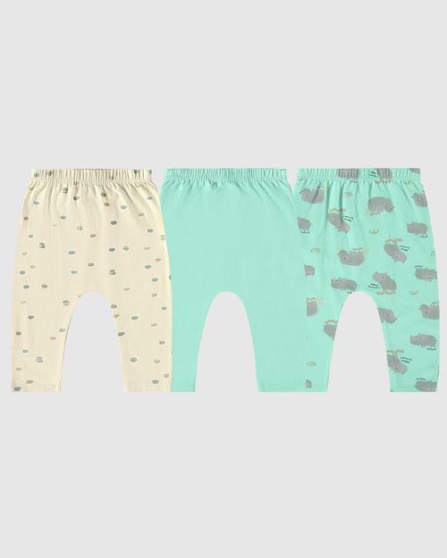 Kit 3 Calças Infantis Unissex Estampada Em Algodão Malwee Kids
