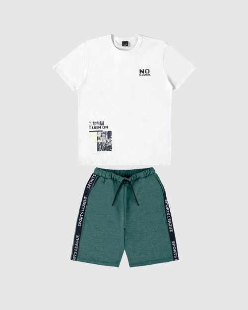 Conjunto Menino Camiseta Estampa HD Em Algodão Malwee Kids