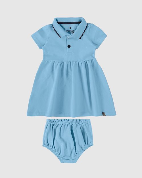 Conjunto Infantil Menina Vestido Polo + Calcinha Malwee Kids