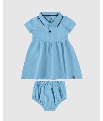 Conjunto Infantil Menina Vestido Polo + Calcinha Malwee Kids