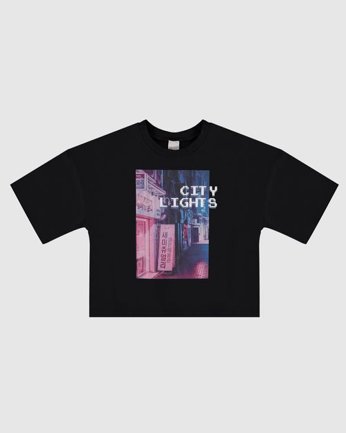 Blusa Box Menina City Lights Em Algodão Malwee Kids