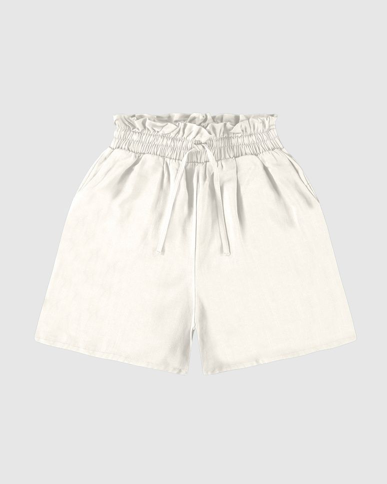 Shorts Menina Clochard Cadarço Frontal Em Viscolinho Malwee Kids
