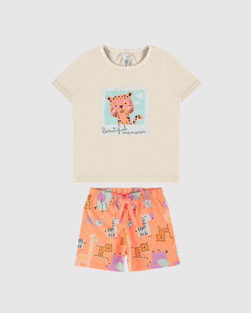 Pijama Infantil Menina Com Aplique De Pompom Em Algodão Malwee Kids