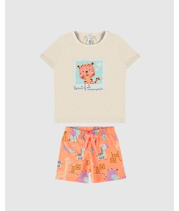 Pijama Infantil Menina Com Aplique De Pompom Em Algodão Malwee Kids