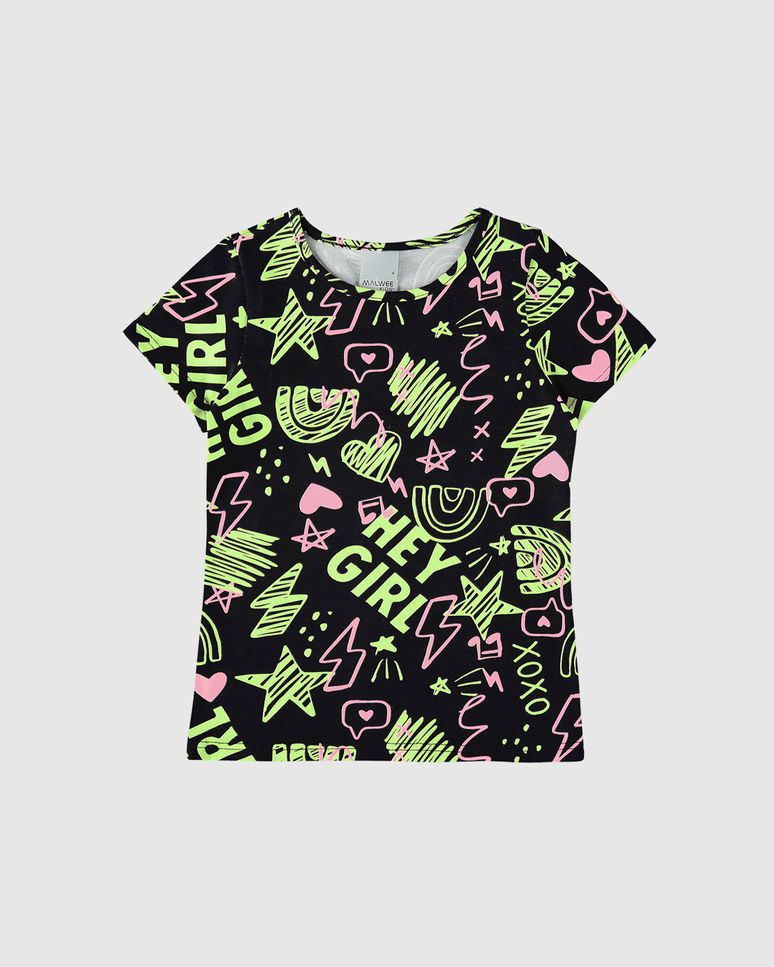 Blusa Infantil Menina Estampada Em Algodão Malwee Kids