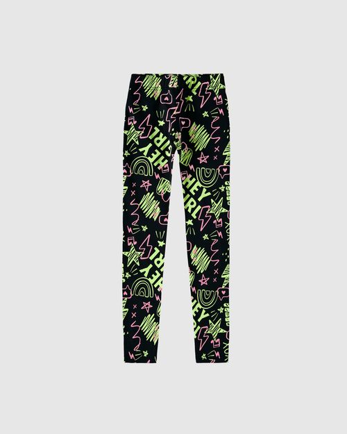 Calça Legging Infantil Estampada Em Algodão Malwee Kids